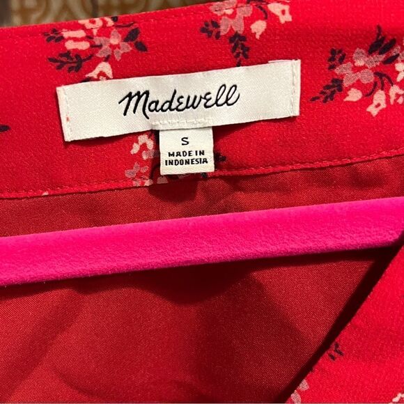 Madewell Floral Peplum Blouse | Size: Small | Color: Red - Picture 2 of 5